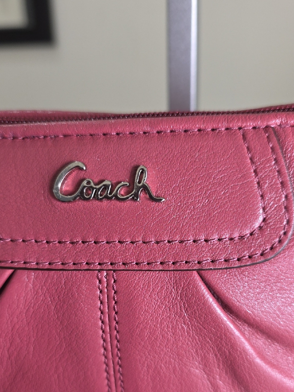 Coach F47527 Smooth Leather Ginger Beet Mauve Pink Shoulder Bag Silvertone NWT - Picture 4 of 15